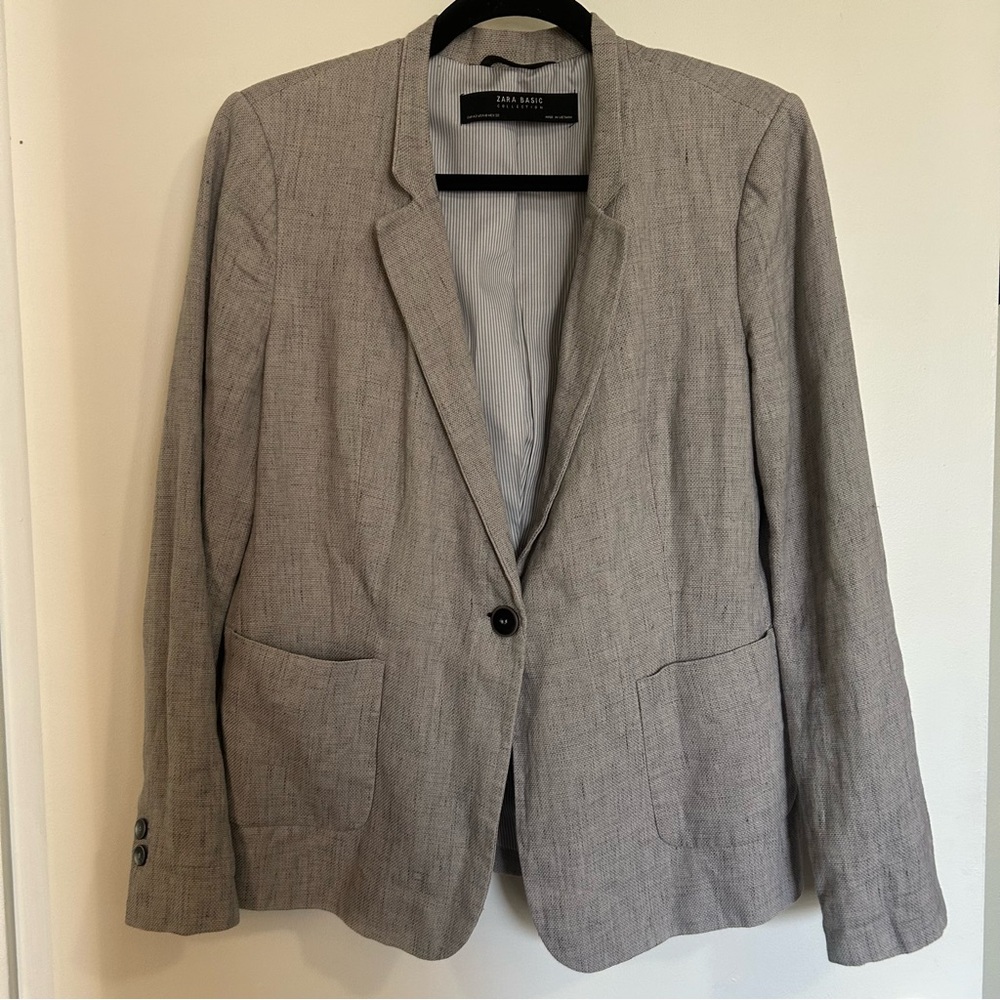 Zara Linen-Blend Blazer